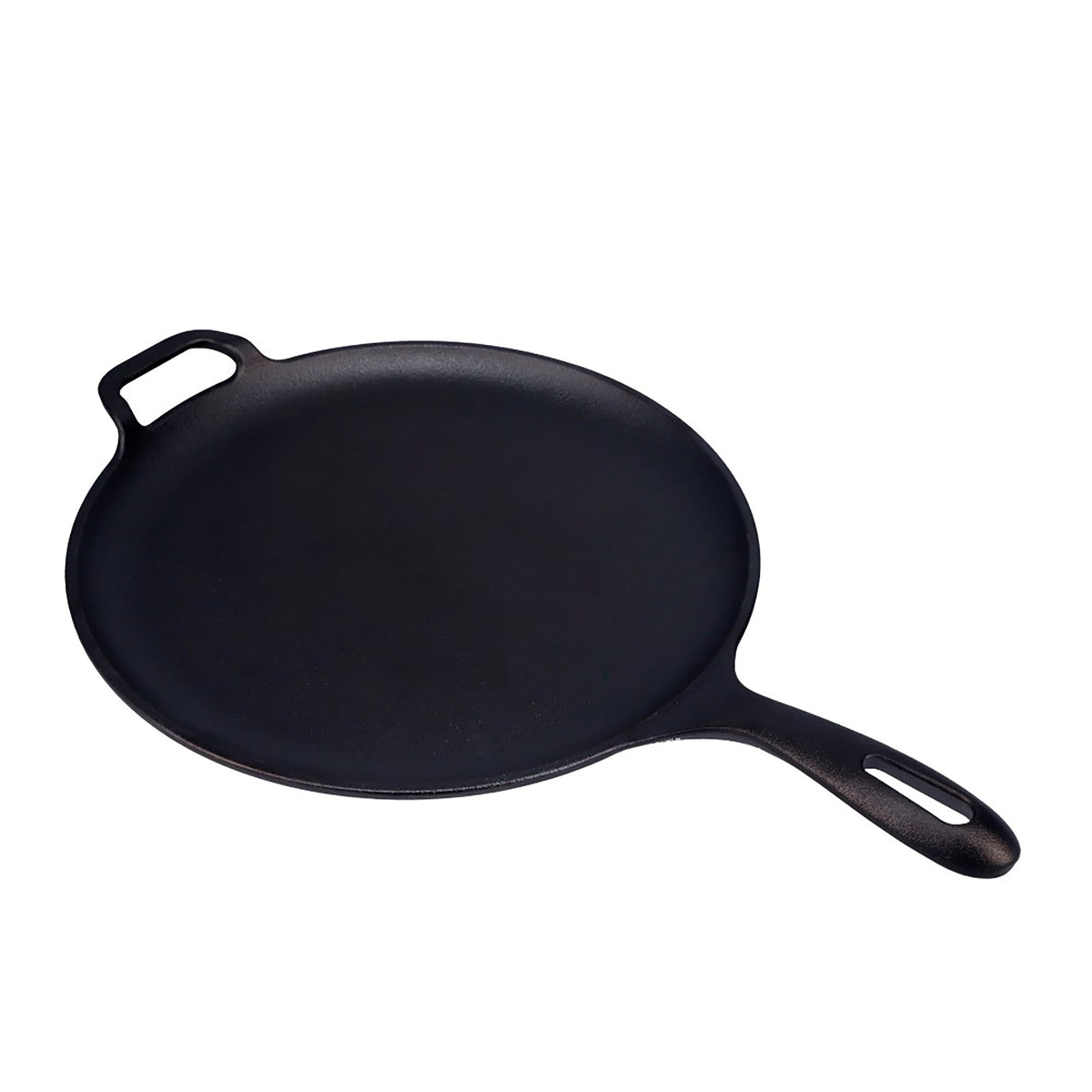 12-Inch Cast Iron Comal & Pizza Pan – Long Handle and Loop Handle
