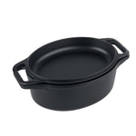 6-Quart Cast Iron Oval Dutch Oven Combo – Bread Baker & Skillet Set