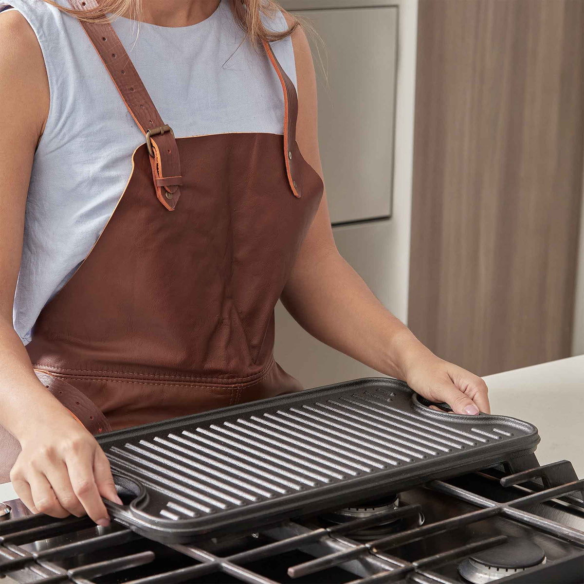 Rectangular Cast Iron Reversible Griddle – 18.5” x 10”