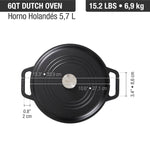 6 QT Cast Iron Dutch Oven with Lid