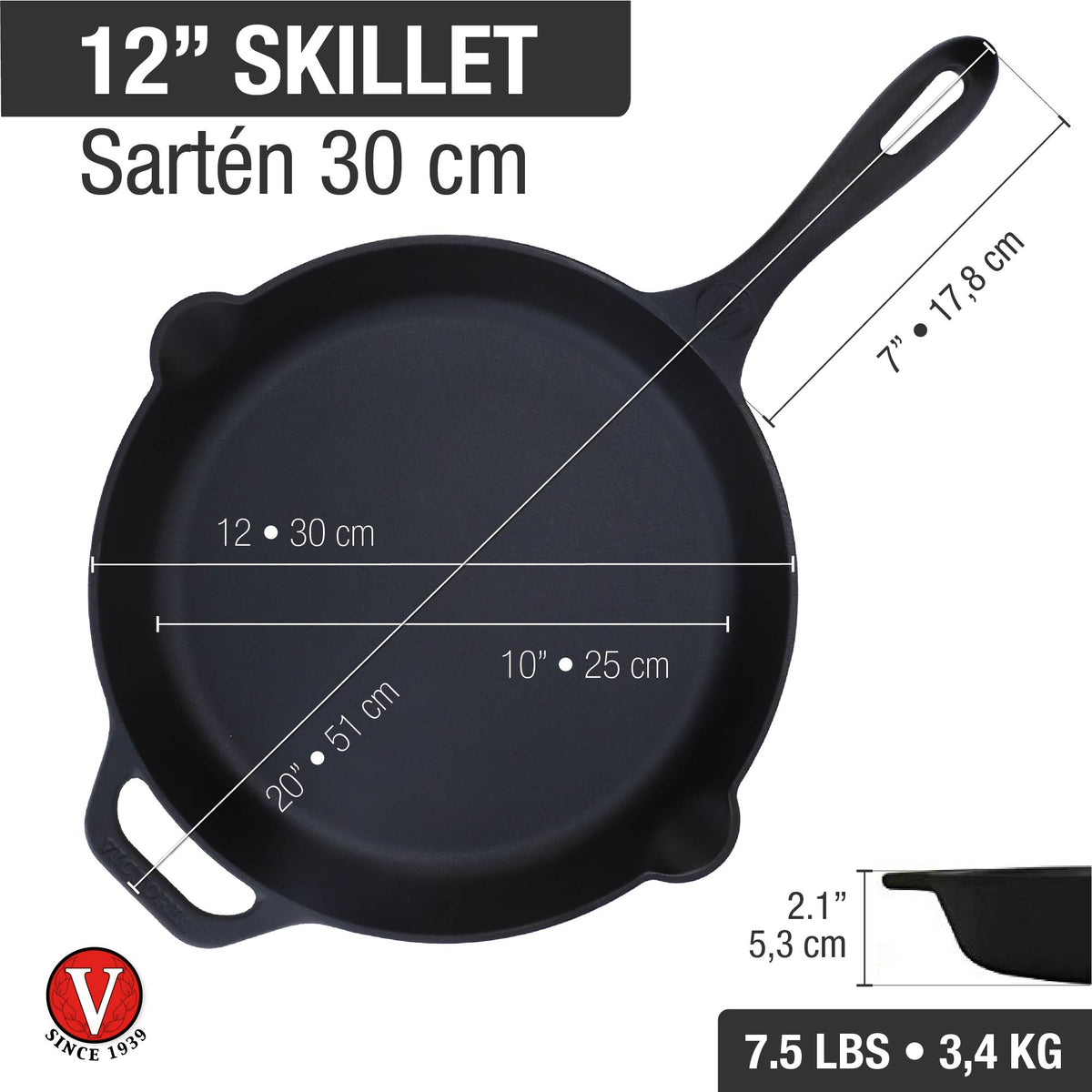 12-Inch Day of Dead Calaca Cast Iron Skillet