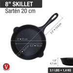 8-Inch Cast Iron Skillet Anaconda Snake