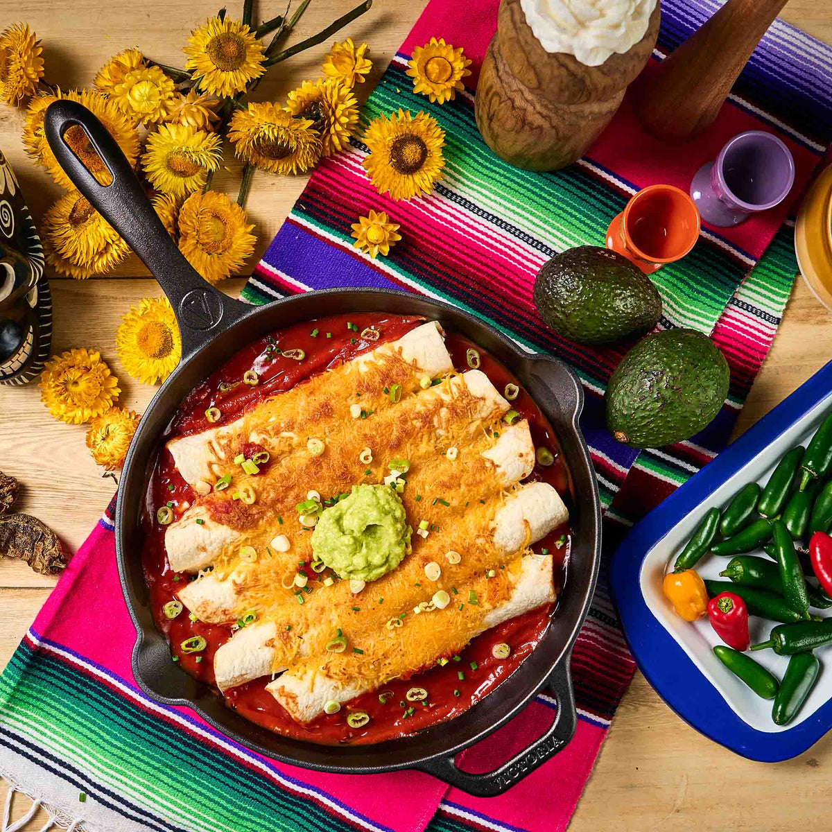 12-Inch Day of Dead Calaca Cast Iron Skillet