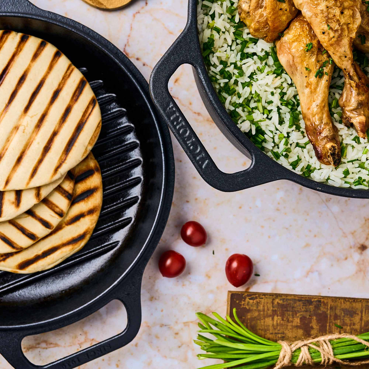 6 Qt Cast Iron Combo Cooker2 Piece Dutch Oven & Skillet Set
