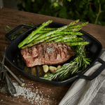 10-Inch Square Cast Iron Grill Pan with Double Loop Handles