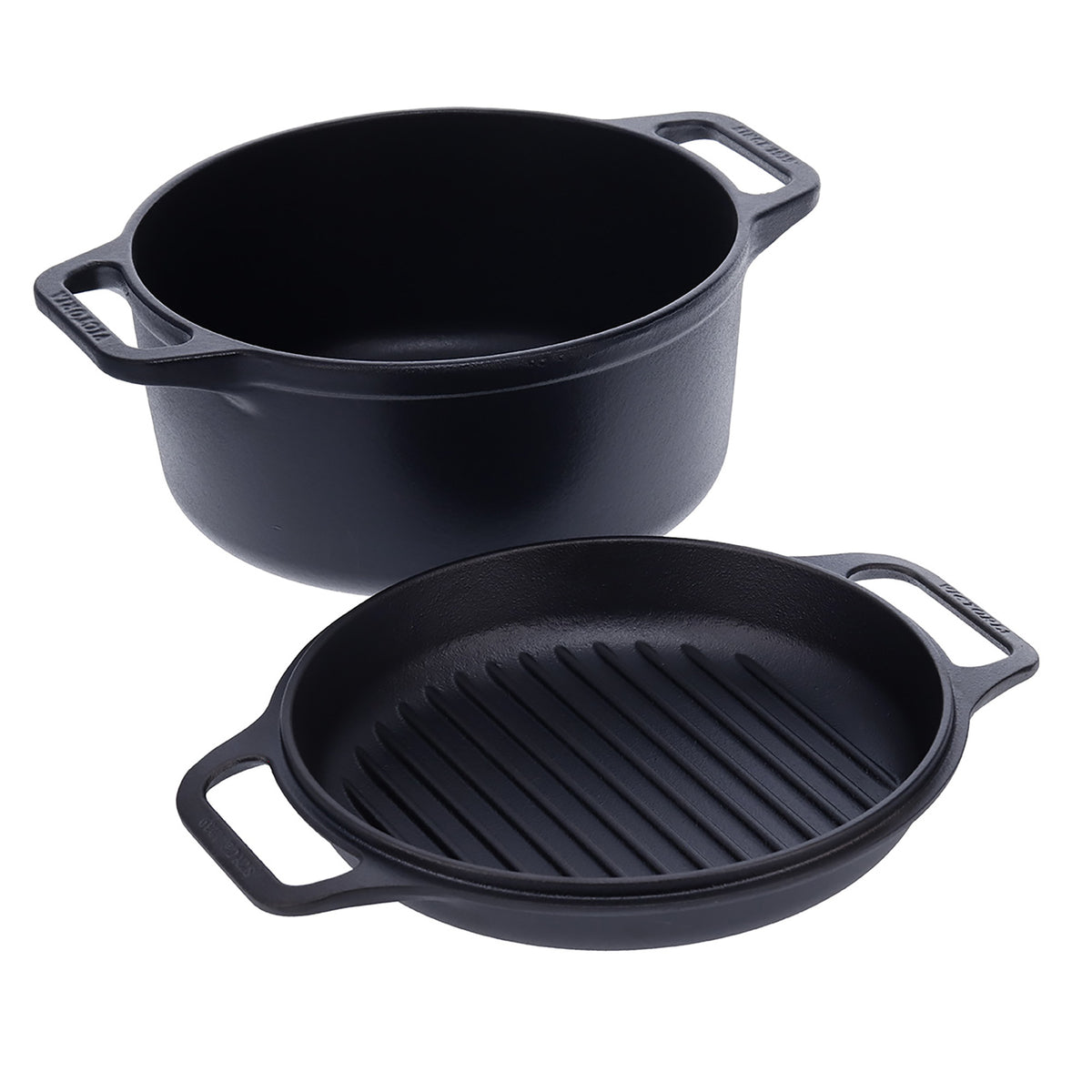 6 Qt Cast Iron Combo Cooker2 Piece Dutch Oven & Skillet Set
