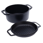 6 Qt Cast Iron Combo Cooker2 Piece Dutch Oven & Skillet Set