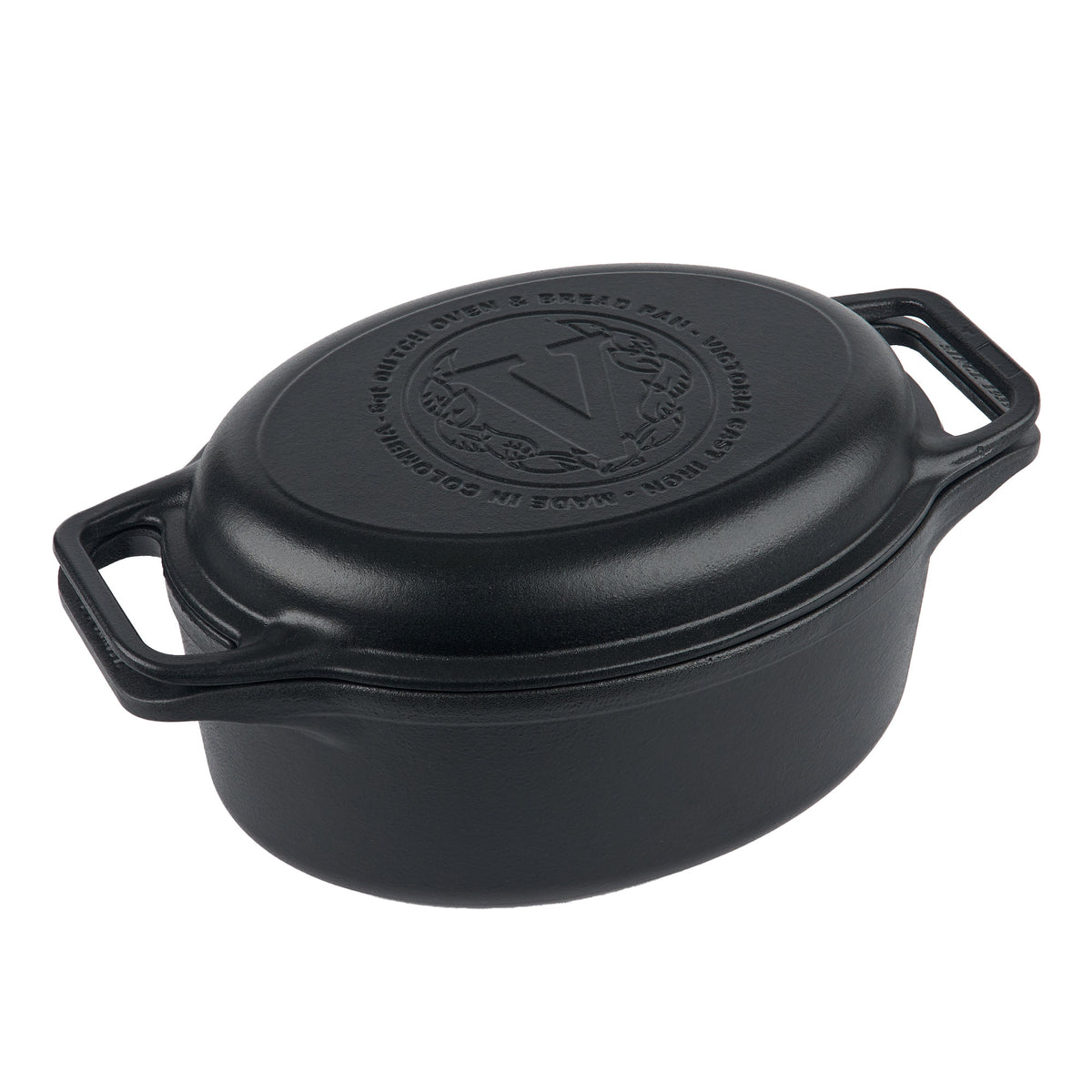 6-Quart Cast Iron Oval Dutch Oven Combo – Bread Baker & Skillet Set