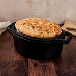 6-Quart Cast Iron Oval Dutch Oven Combo – Bread Baker & Skillet Set