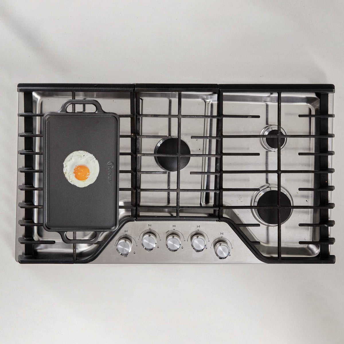 Rectangular Cast Iron Reversible Griddle – 13” x 8.5”, Dual Handle