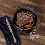 10-Inch Square Cast Iron Grill Pan with Double Loop Handles