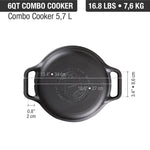6 Qt Cast Iron Combo Cooker2 Piece Dutch Oven & Skillet Set