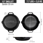 13-Inch Everyday Cast Iron Skillet with Loop Handles