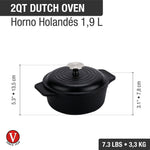 2 QT Cast Iron Dutch Oven with Lid