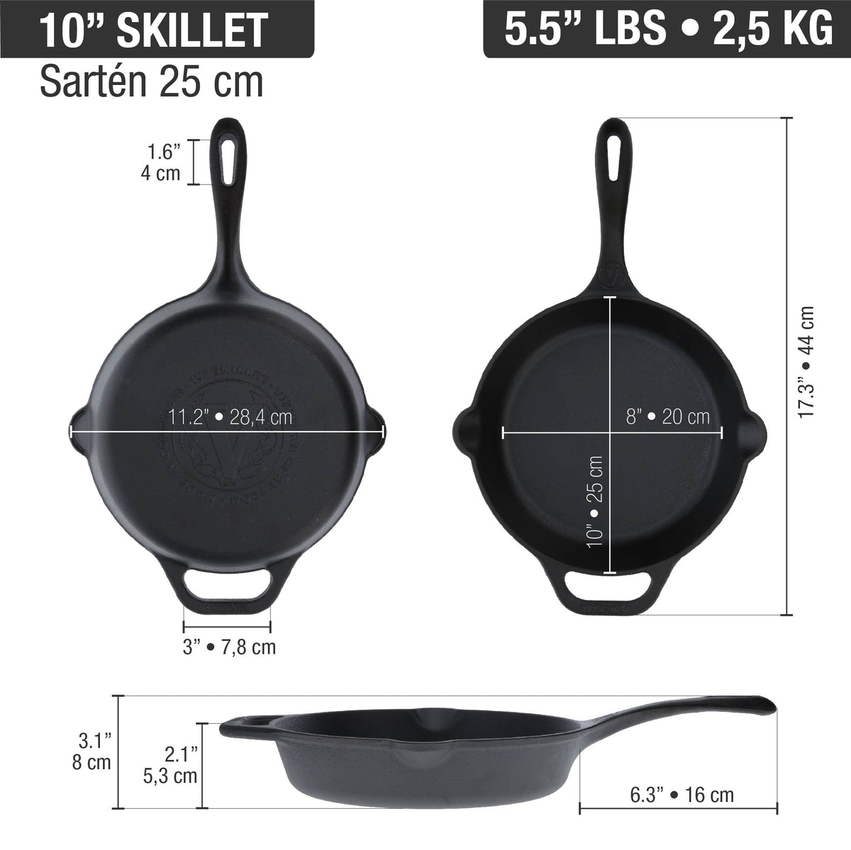 10-Inch Cast Iron Skillet Macaw
