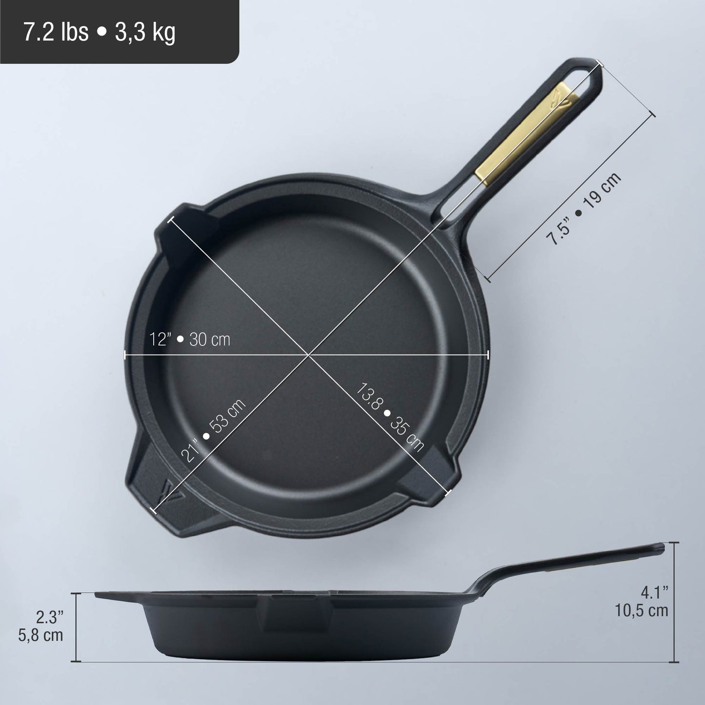  Victoria Cast-Iron Skillet, Pre-Seasoned Cast-Iron Frying Pan  with Long Handle, Made in Colombia, 12 Inch & Glass Lid for 12 Inch Cast  Iron Skillet, Frying Pan Lid with Stainless Steel Air