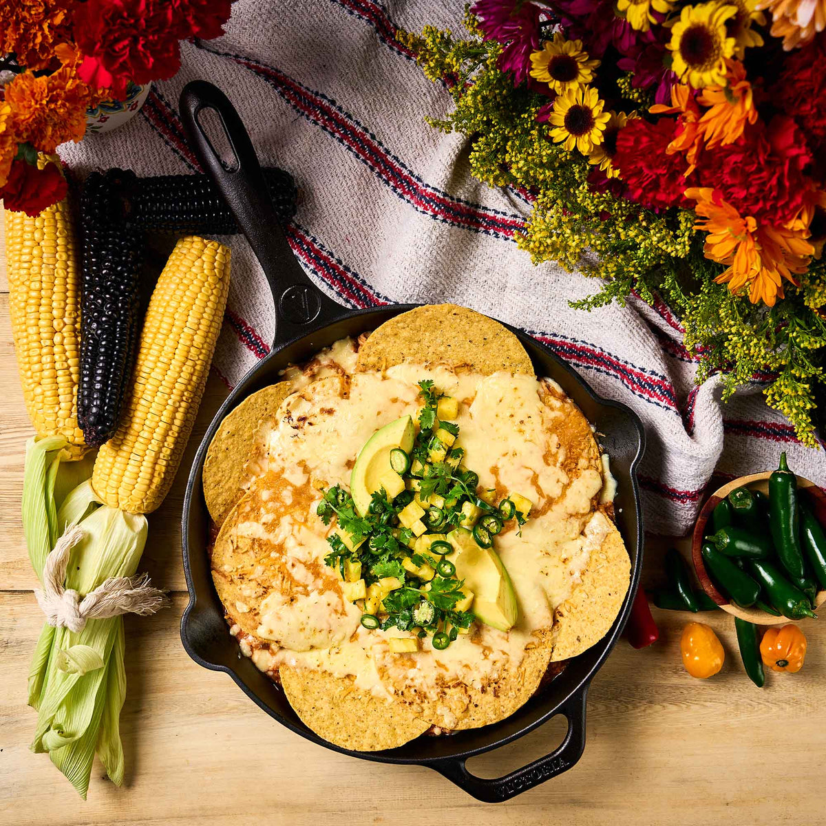 12-Inch Day of Dead Calaca Cast Iron Skillet