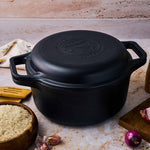 6 Qt Cast Iron Combo Cooker2 Piece Dutch Oven & Skillet Set