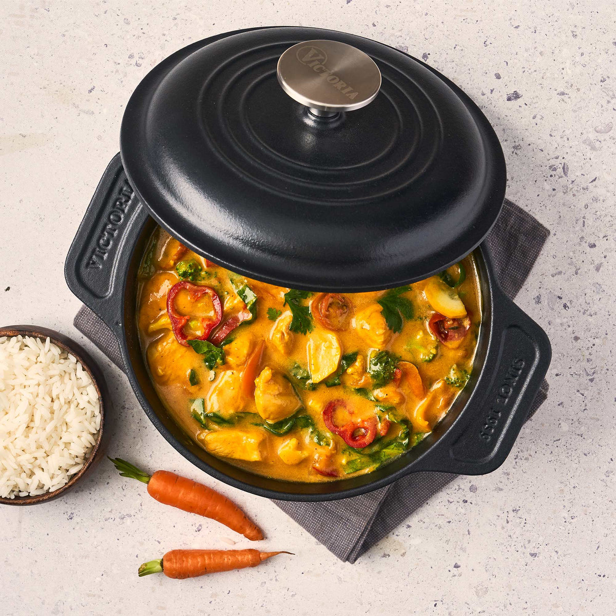 2 QT Cast Iron Dutch Oven with Lid